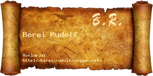 Berei Rudolf névjegykártya